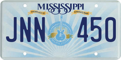 MS license plate JNN450
