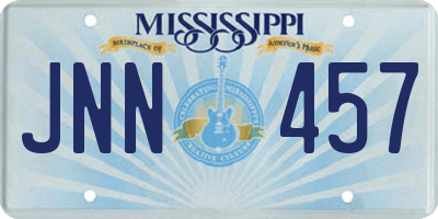 MS license plate JNN457
