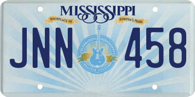 MS license plate JNN458