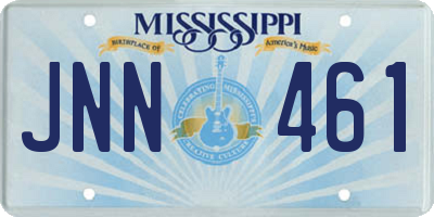MS license plate JNN461