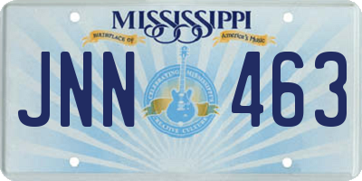 MS license plate JNN463