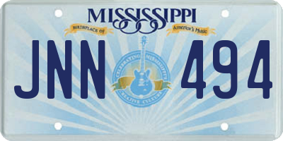 MS license plate JNN494
