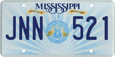 MS license plate JNN521