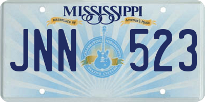 MS license plate JNN523