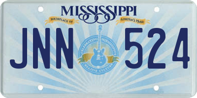 MS license plate JNN524