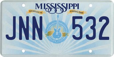 MS license plate JNN532