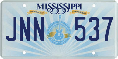 MS license plate JNN537