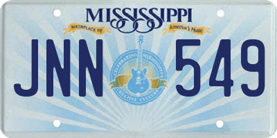 MS license plate JNN549