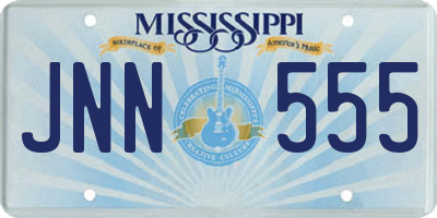 MS license plate JNN555