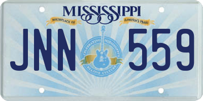 MS license plate JNN559