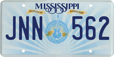 MS license plate JNN562