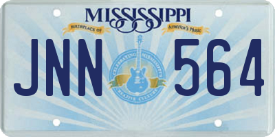 MS license plate JNN564
