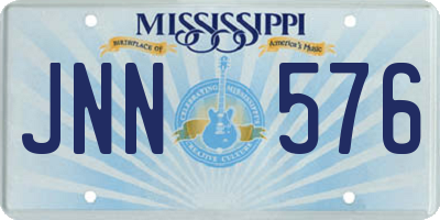 MS license plate JNN576