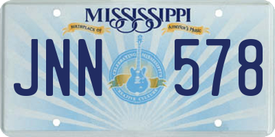 MS license plate JNN578