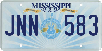 MS license plate JNN583