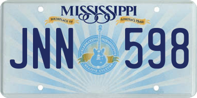 MS license plate JNN598