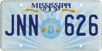 MS license plate JNN626