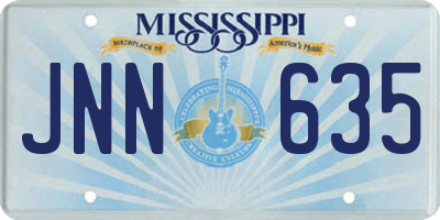 MS license plate JNN635