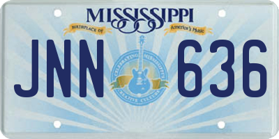 MS license plate JNN636
