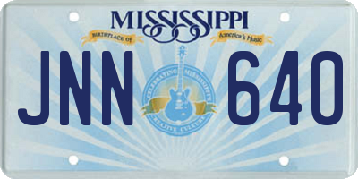 MS license plate JNN640