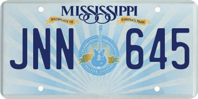 MS license plate JNN645