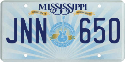 MS license plate JNN650