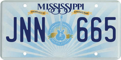 MS license plate JNN665