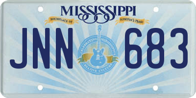 MS license plate JNN683