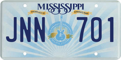 MS license plate JNN701