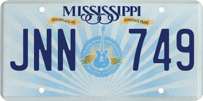 MS license plate JNN749