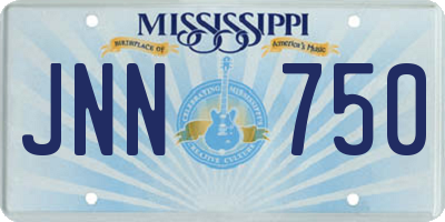 MS license plate JNN750