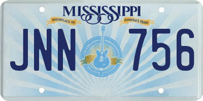MS license plate JNN756