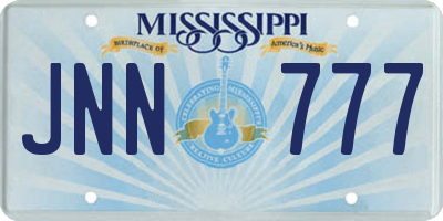 MS license plate JNN777