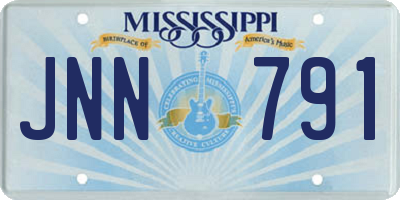 MS license plate JNN791