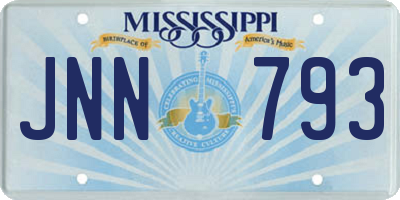 MS license plate JNN793