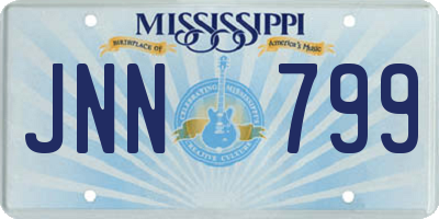 MS license plate JNN799