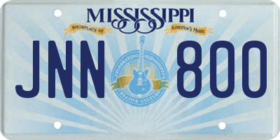 MS license plate JNN800