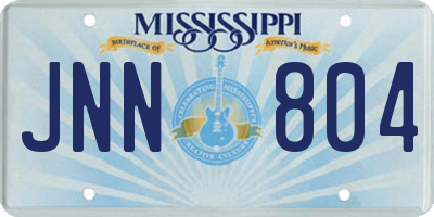 MS license plate JNN804