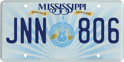 MS license plate JNN806