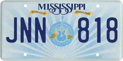 MS license plate JNN818