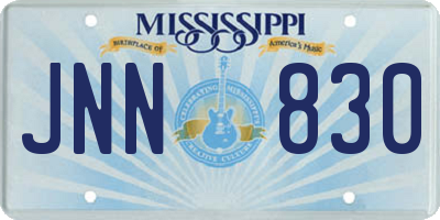 MS license plate JNN830