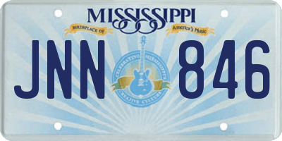 MS license plate JNN846