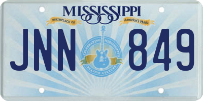 MS license plate JNN849