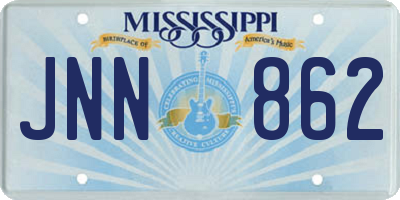 MS license plate JNN862
