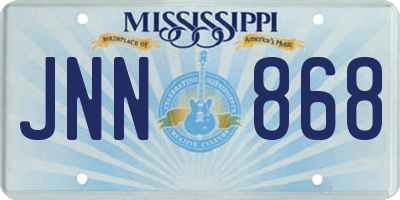 MS license plate JNN868