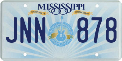 MS license plate JNN878