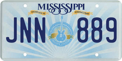 MS license plate JNN889