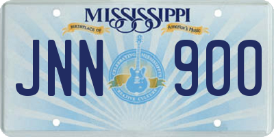 MS license plate JNN900
