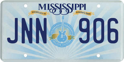 MS license plate JNN906