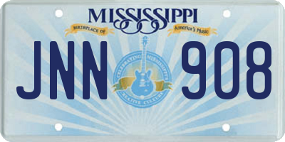 MS license plate JNN908
